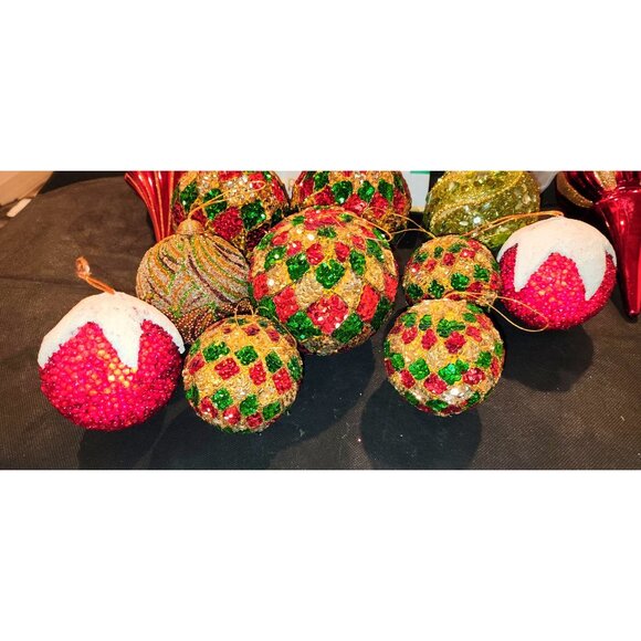 Vintage Christmas Ornament Set With Angel & Glass Tree Topper - Woolworths - Picture 2 of 12